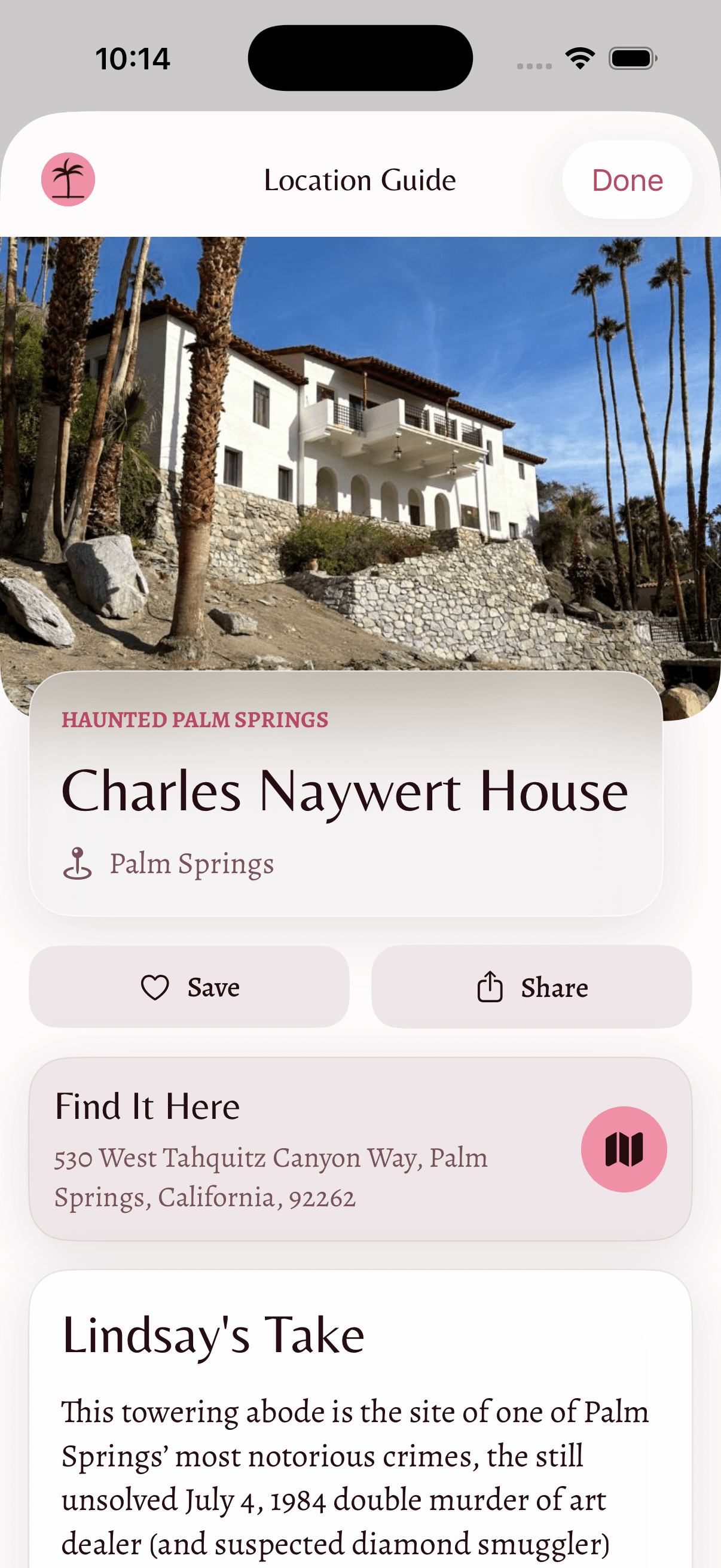 Architectural context in the app