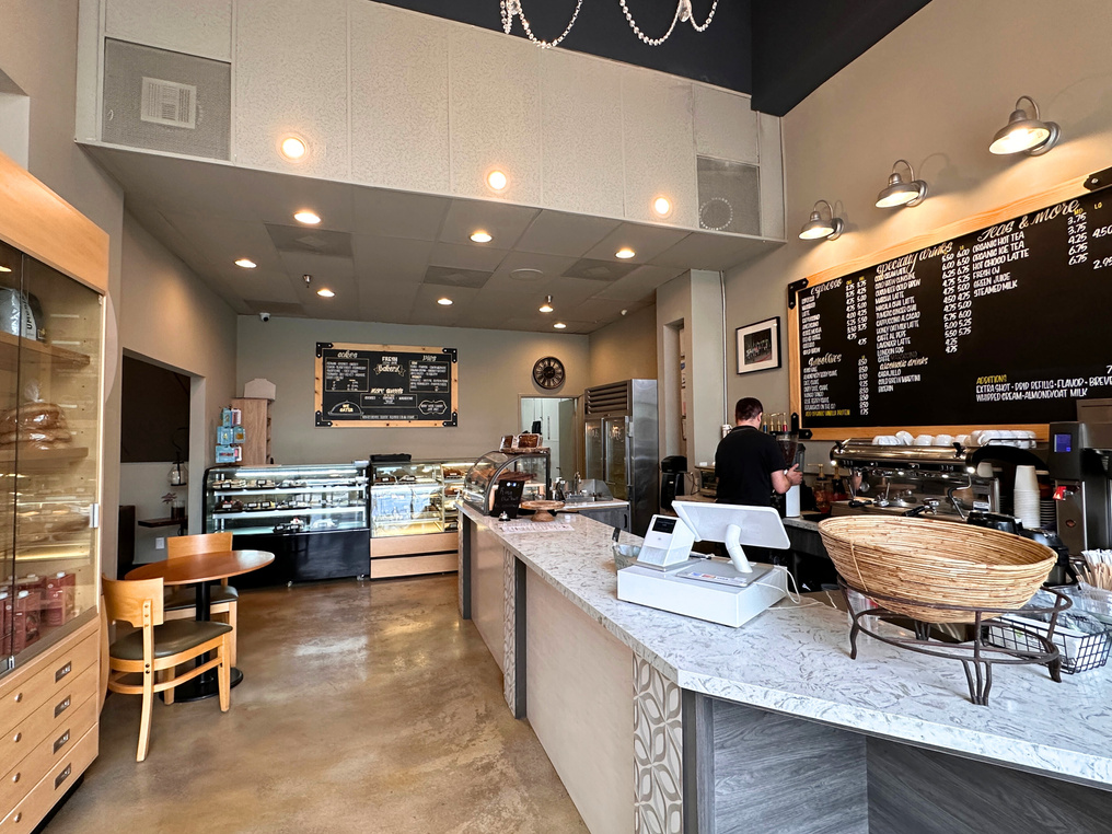 The coffee and bakery counters at Carousel Bakery & Cafe in Palm Springs.