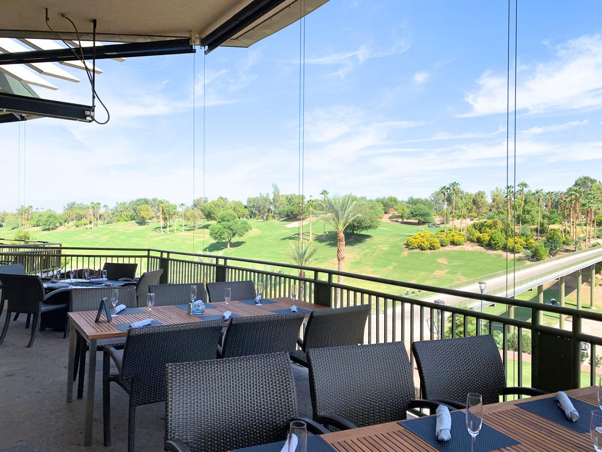 The view of Indian Wells Golf Resort golf course as seen from Vue Grill & Bar in Indian Wells.