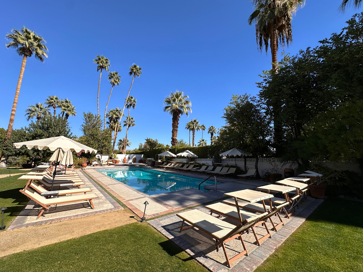 The pool area at the Ingleside Estate in Palm Springs.