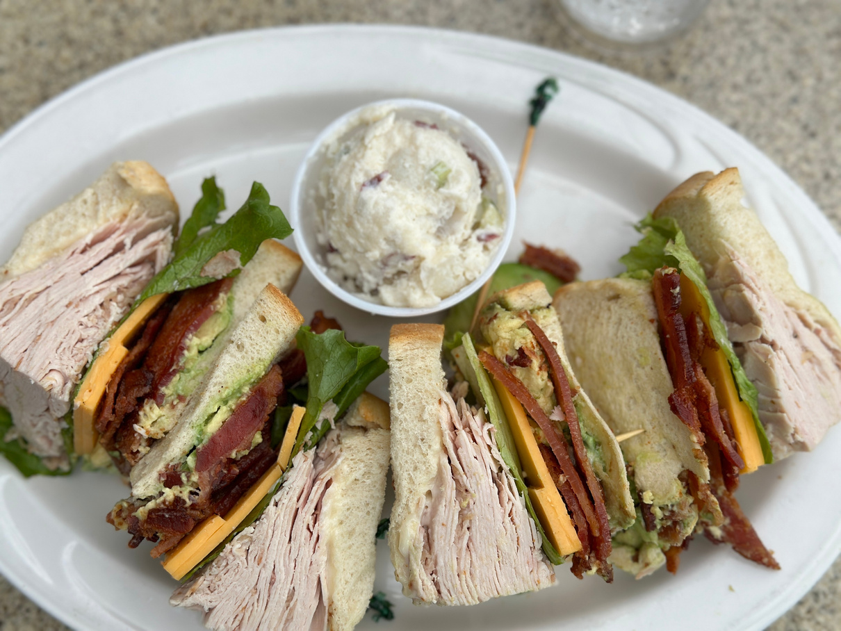 The club sandwich at Sherman's Deli & Bakery in Palm Springs.