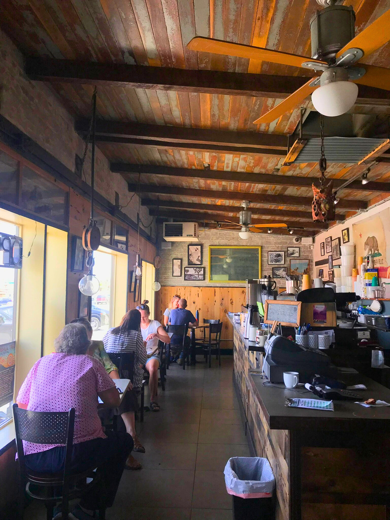 The interior of Crossroads Cafe in Joshua Tree.