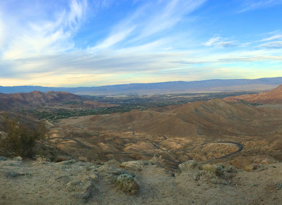 The view from the Coachella Valley Vista Point on the Palms to Pines Scenic Byway in Palm Desert.