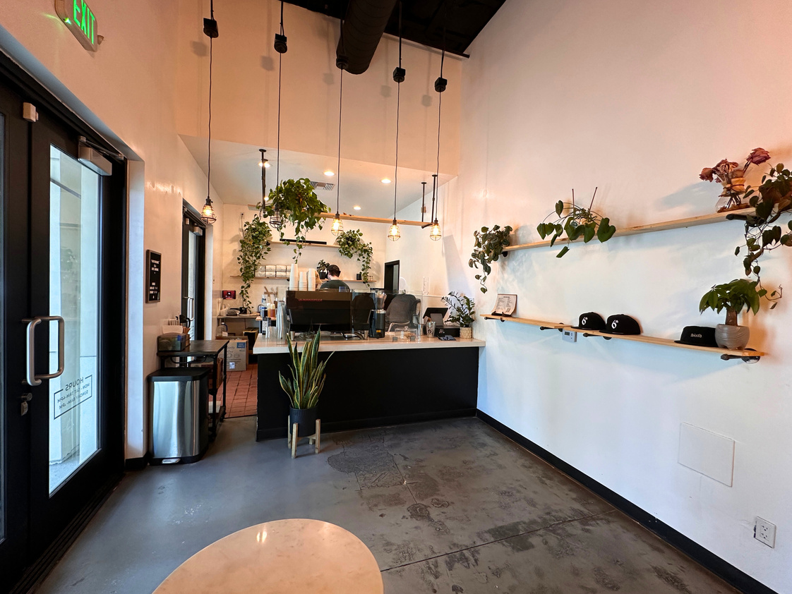 The interior and sales counter at Sixth Street Coffee in Coachella.